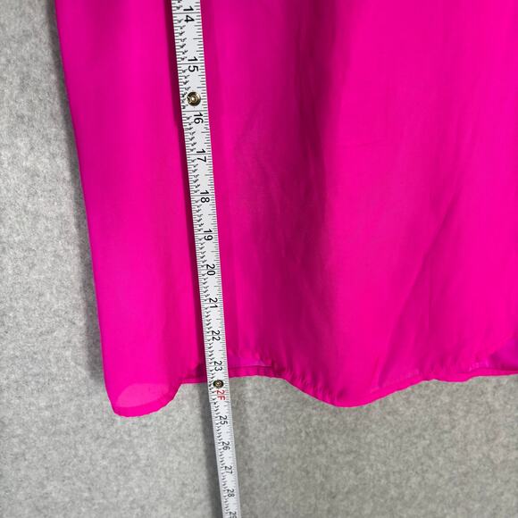 Express Tank Top XS Pink Satin Tie Back Blouse Silky Flowy Vacation Career Twee* - Picture 5 of 9